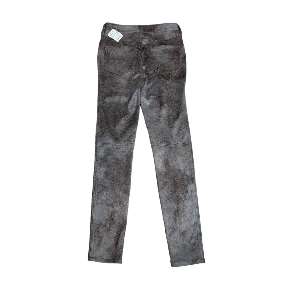 We The Free Free People Gray Tone Faux Suede Look Straight Leg Pant NWT Sz. 25
